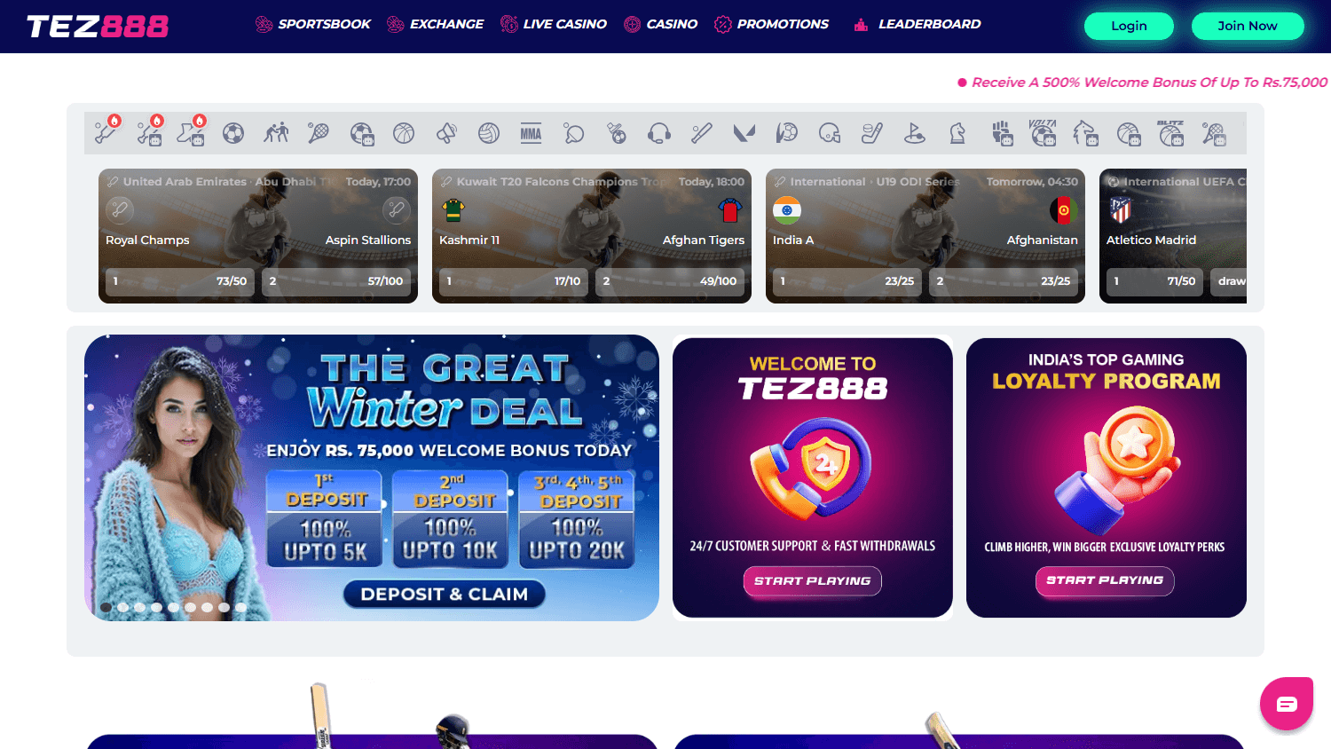 Tez888 Casino Desktop screenshot
