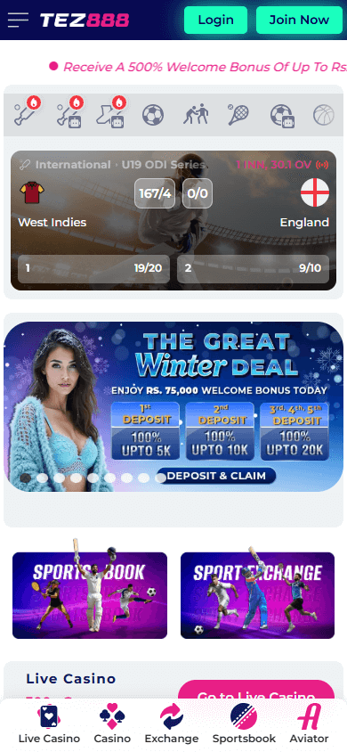 Tez888 Casino Mobile screenshot